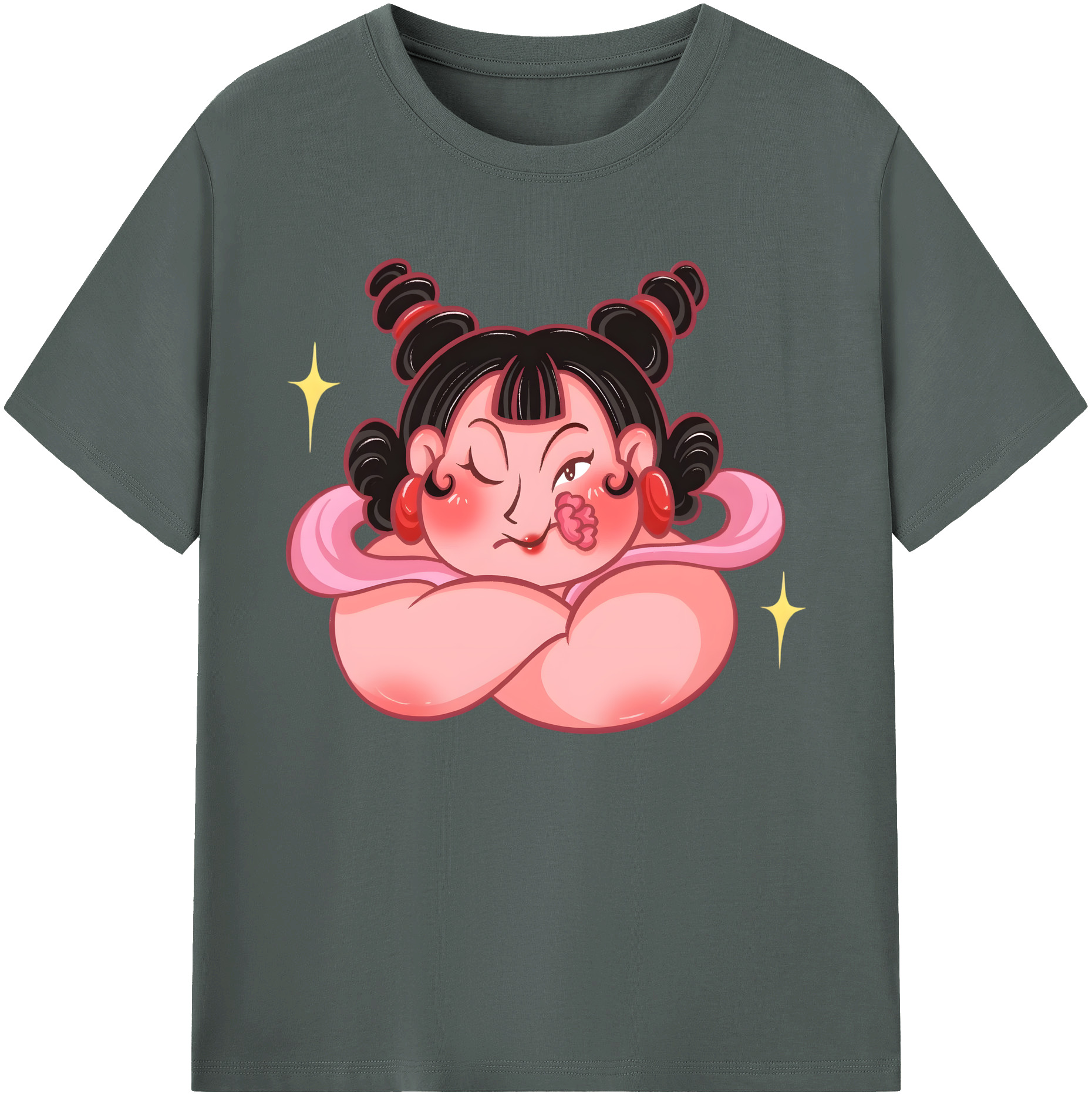 （画像用） Ne Zha 2 ナタ 魔童の大暴れ 綿100％ メンズ半袖Tシャツ｜肌触りやわらか＆通気性